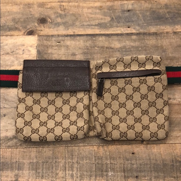 Gucci Handbags - Vintage Gucci GG Canvas & Leather Waist bag